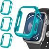 iVoler 3 Pezzi Cover Rigida PC per Apple Watch Series 9 8 7 41mm (Senza Pellicola Protettiva), Ultra Sottile Custodia Antiurto e Anti-Graffio Bumper Case, Blu-Verde