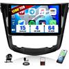 SIXWIN 4+64G Android 15 Autoradio per Nissan X-Trail Qashqai J11 T32 Rouge 2014-2018 con Wireless CarPlay/Android, 10.1 HD Schermo Navigatore con WiFi GPS Bluetooth 5.0 FM RDS EQ Radio +Telecamera