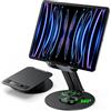 OMOTON Supporto per Tablet, Supporto Girevole per Scrivania con Base Metallica Rotante a 360°, Regolabile ed Ergonomico, Pieghevole, Compatibile con Tutti gli iPad/iPad Pro/Tablet fino a 13 Pollici
