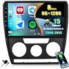 CAMECHO 6+128G 8-Core 10 Pollici Autoradio per Skoda Octavia II 2008-2013 con DSP, Android 13 Wireless Carplay Android Auto Bluetooth Radio con WIFI GPS FM/RDS Mirror Link +HD IPS Touchscreen
