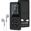 Lychee lettore MP3/MP4 aggiornato Lychee, musicale digitale da 8 GB, suono HiFi portatile, registrazione video/vocale/radio FM, e-book, supporta fino a 64 GB (nero)
