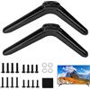 Qneneam Gambe di Supporto da Tavolo per TV con Viti, Piedini Neri per Base Sostituzione, Installazione Facile con Fori di Montaggio 17-20mm, Antiscivolo, Supporto Stabile per LED LCD Plasma