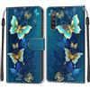 SIENIANLINE Cover per Xiaomi Redmi Note 8T PU Pelle Custodia Flip Farfalla