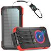 Kruilan Batteria Esterna Solare 56800 mAh, Banca di Potere Solare Esterna Stessa Consegnata con 5 Uscite, 3 Ingressi, Torcia Elettrica, Moschettone, Bussola Qc 30 E USB C Pd 20w