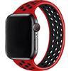 EIHAIHIS Cinturino in Silicone Compatibile con Cinturino Apple Watch 38mm 40mm 41mm 42mm 44mm 45mm 49mm, Cinturino Sportivo Elastico Traspirante per iWatch Series 8 7 6 5 4 3 2 1 SE Ultra, Rosso Nero