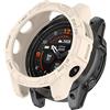 JYMYI Silicone Custodia Compatibile con Garmin Fenix 7S/Fenix 7S Pro Cover, Plating TPU Protettivo Case Copertura Resistente Shell, Watch Shell Braccialetto per Garmin EPIX pro 42mm Cover (Beige)