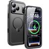 SPORTLINK Cover per iPhone 18 Pro & 17 Pro Impermeabile Antiurto, Nero/Mag | Militare Protettiva Rugged Resistente Custodia Antipolvere Subacquea IP68 Waterproof, Fotocamera/Schermo Doppia Protezione