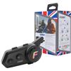 FITZROY Interfono Moto Bluetooth 5.3, Auricolare Casco Moto con Comunicazione 500m, Interphone Moto con Cancellazione Rumore CVC+DSP PRO, Condivisione Musica e Audio Multitasking, Impermeabile IPX6