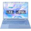 NOTODD PC Portatile Laptop 16 Pollici Portatile Celeron N5095 (fino a 2.9Ghz), Win 11 Notebook 12+512GB 1TB SSD Espansione丨Ventola di Raffreddamento丨Supporto 5G WIFI丨1920 * 1200 2K Schermo Doppio- Blu