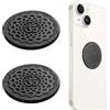 Chewtoyo 2 adesivi in shungite per cellulari, stile rotondo antico intagliato, design geometrico con simbolo Ohm, piastre in pietra di shungite per smartphone, tablet e altri dispositivi