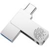 fanxiang F372S Chiavetta USB 128GB USB 3.2 OTG USB-C e USB-A, Fino a 150 MB/s, Impermeabile IPX8, Corpo in Metallo, Anello Portachiavi, Compatibile con iPhone 15/16, Android, Tablet e PC
