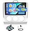 CAMECHO [6G+128G 8 Core] Android 15 Autoradio per Ford Focus Mk2/Mk3 Exi MT 2 3 (2004-2011) con Navi Carplay Android Auto, 9 Pollici Schermo丨Autoradio con Bluetooth RDS 32EQ DSP Mirror Link