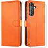 JUNETOP Cover per Samsung Galaxy A37 5G/A36 5G, Custodia Libro Arancione