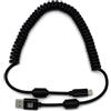 Digirig Cavo schermato a spirale da USB-A a USB-C con ferriti
