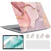 MUSHUI 4 in 1 Custodia per MacBook Air 13 Pollici 2020 2019 2018 Modello A2337 M1/A2179/A1932, Plastica Case Rigida & Tastiera Cover & Proteggi Schermo compatibile con Mac Air 13, Marmo Rosa 01