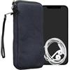 kwmobile Custodia Tela con Zip per Smartphone XL - 6,7/6,8 - Astuccio Porta Cellulare con Chiusura a Cerniera - Pochette Telefono blu scuro