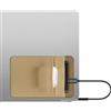 kwmobile Custodia Hard Disk Esterno Compatibile con SanDisk Portable SSD, Samsung T7, Crucial X8, HDD Cover - Case SSD 2 Tasche - Porta Accessori Elettronici - Tessuto Elastico - beige