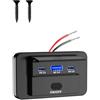 Sangcca Presa USB 12 V montaggio superficiale leggera doppia porta USB C 36 W e QC3.0 18 W per auto, 12 V/24 V pannello USB di controllo di ricarica rapida con LED per auto marina camion campeggio auto SUV