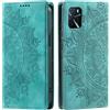 CASEONJAN Cover per Oppo A16 / A16s / A54s, Pelle PU Custodia a portafoglio con scomparti per Slot Schede, Antiurto Flip Caso Cover per Oppo A16 / A16s / A54s (Vintage Verde)
