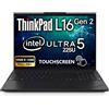 Lenovo ThinkPad L16 (Premium E16) Touchscreen 16 FHD+ Display, Intel Ultra 5 225U, 8GB RAM DDR5, SSD PCIe 256GB, WiFi 6E, Tastiera retroilluminata, Webcam HD IR, Thunderbolt 4, Win 11 Pro, AI