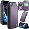 UFinetech Custodia Portafoglio per iPhone SE 2020/2022, 8, 7, 6 - Cover a Libro con Porta Carte, Chiusura Magnetica, Blocco RFID, Funzione Stand, Similpelle Antiurto Elegante, Viola