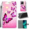 KENHONER Custodia per Xiaomi 13T / 13T Pro, Farfalla | Portafoglio Pelle PU, Magnetica, Resistente Agli Urti, Scomparto Carte Credito, Pieghevole, Flip Libro, Motivo