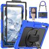 SEYMAC stock SEYMAC Custodia per Samsung Galaxy Tab S10 FE+ Plus 13,1 Pollici 2025, Custodia Antiurto con Proteggi Schermo, Supporto Girevole a 360°, Tracolla, con Portapenne, Blu