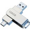 DigShambala Chiavetta USB da 128 GB, 2 in 1, con USB-C e USB-A, in metallo, ad alta velocità, USB 2.0 Flash Drive, OTG, doppia chiavetta USB per smartphone, tablet, PC, laptop