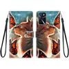 KARTXITAI Cover Compatibile con OPPO A54S PU Pelle TPU Silicone Portafoglio Magnetica con Disegni Motivo Animale Flip Custodia in Libro Slot Schede Custodia-Gatto, farfalla