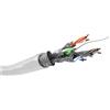 Goobay 94223 Cavo di rete CAT 6, S/FTP (PiMF), bianco, 100 m - miscela di rame CCA per applicazioni SOHO, AWG 23/1 (solido), PVC