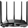 Tenda Router Wi-Fi 6 RX1 Pro (AX1500 Dualband: 5 GHz: 1201 Mbps + 2,4 GHz: 300 Mbps), 5 antenne da 6 dBi, 1 porta LAN/WAN da 10/100 Mbps, supporto WPA3, app dedicata, modalità access point, MU-MIMO, controllo parentale, IPv6, colore nero