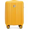 WITTCHEN ULTIMO Line | 55x39x20 cm | Bagaglio a mano Valigia piccola da cabina | Bagaglio leggero Chiusura in policarbonato Lucchetto TSA Manico telescopico 4 ruote girevoli | Maniglia | Giallo