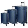 Valigeria.shop Set 3 Valigie Trolley Rigido - Kit Bagaglio Completo Uomo Donna (Cabina + Medio + Stiva) 4 Ruote Girevoli Silenziose Colori Assortiti ABS Resistente Leggero per Viaggio e Vacanze Offerta mod.189 (Blu)