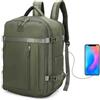 BRIJAY Zaino da Cabina Espandibile Ryanair 40x30x20-25 cm (24L) con sacca per scarpe,Zaino casual impermeabile ed espandibile,resitente Zaino da escursione, scuola e lavoro,Multiuso (verde scuro, L)