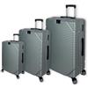 Valigeria.shop Set di 3 Valigie Trolley Piccolo Medio Grande in Plastica Rigido Resistente Tris con 4 ruote Doppie New Offerta mod.189 (Argento)