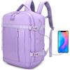 BRIJAY Zaino da Cabina Espandibile Ryanair 40x30x20-25 cm (24L) con sacca per scarpe,Zaino casual impermeabile ed espandibile,resitente Zaino da escursione, scuola e lavoro,Multiuso (lilla, L)