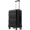 KONO Valigia Trolley Bagaglio a Mano 55x38x20 TSA (20, Nero)