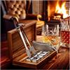 COM-FOUR® Set Regalo Pietre di Whisky, 8 cubetti di Ghiaccio in Acciaio | Pietre per cubetti di ghiaccio riutilizzabili