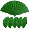Publiclick Set di 25 ventagli a bastoni di plastica e tessuto poliestere, dimensioni 43 x 23 cm, 47 g, per matrimoni, battesimi, comunioni, ventagli personalizzabili (verde)