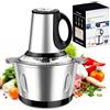 LUKVCIY Tritatutto elettrico 600 W, ciotola in acciaio inox da 2 l, 3 velocità per carne, verdure, aglio, noci