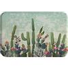 A.Monamour Tappetino per Il Bagno Antiscivolo Assorbente Morbido Cactus Del Deserto Di Piante Grasse Verdi Dell'Acquerello Con Fiori Botanici Tappeto Doccia Cucina Zerbino Cameretta 40x60cm