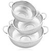 CZMTBO Set di 3 colino da cucina in acciaio inox, con manico, scolapasta microforato, per frutta, verdura, riso (19,5/25,5/31,5 cm)