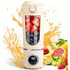 GAOUTO Frullatore portatile da 700 ml, mini frullatore con 12 lame in acciaio inox e display digitale, smoothie maker to go, ricaricabile tramite USB, per frullati, frutta e verdura, ufficio e