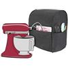 Luxja Copertura Antipolvere per KitchenAid Robot da Cucina, Nero | Copertura con Tasche Posteriori per KitchenAid Robot da Cucina e Accessori (Adatto per 4,3-4,8 Litri)