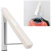 Hosrivae Appendiabiti retrattile a parete - Appendiabiti pieghevole salvaspazio in lega di alluminio per lavanderia camera da letto funzione esterna 37 x 31 x 29 cm bianco (A)