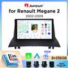 Junsun Autoradio Junsun Wireless CarPlay Android Auto per Renault Megane 2 2002-2009 con ventola di raffreddamento integrata, navigatore GPS Android, lettore multimediale, WiFi, DSP, RDS, BT, SWC, schermo