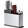 NONE Organizzatore da cucina in acciaio inox, portaposate e utensili con portacoltelli, portaforgi, porta cucchiai, palette e contenitore, scaffale compatto e resistente per mantenere la cucina in ordine.