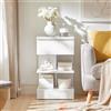 SoBuy FBT49x2 Set di 2 comodini stretti con 1 cassetto e 2 ripiani, tavolino moderno 39x39x65 cm