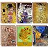 Wee Blue Coo Old Masters Gustav Klimt Van Gogh The Kiss Sunflower All Occasions Various Assorted Blank Greeting Cards With Envelopes Pack of 6 Vecchio maestro