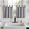 Elrene Home Fashions Tucker - Set di 2 tende da finestra a righe per cucina o bagno, 76,2 x 61 cm, colore: nero